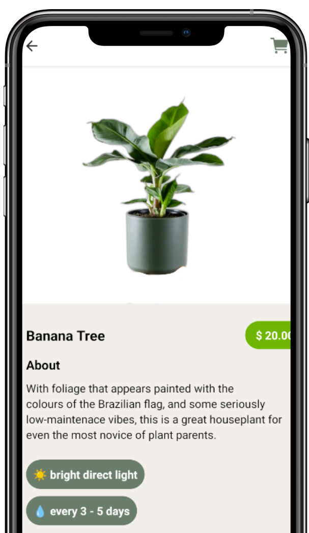 a preview of the Reslient Planter react native mobile app